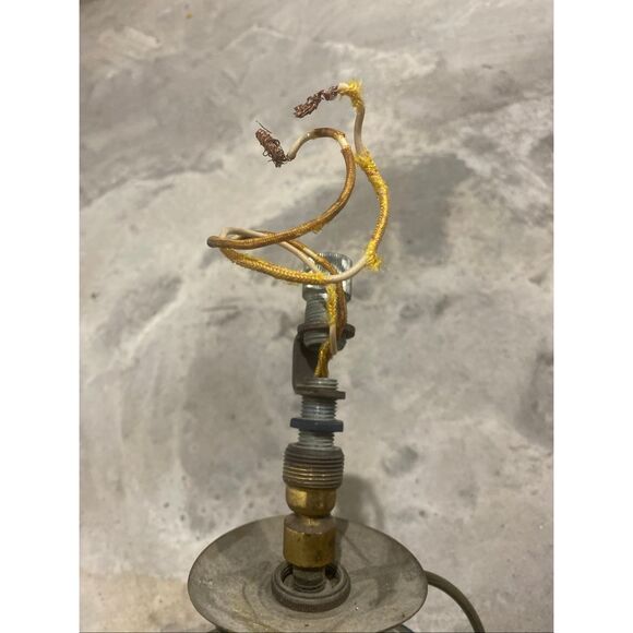 Vintage Brass and Etched Glass Hall Lantern Light Pendant Flush Mount Floral Mot - Picture 12 of 12